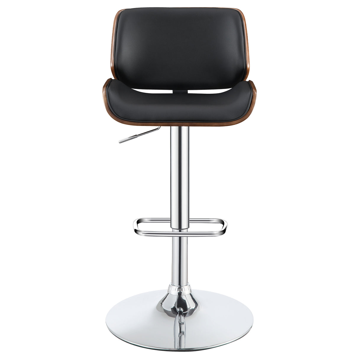 Folsom Upholstered Adjustable Bar Stool Black And Chrome
