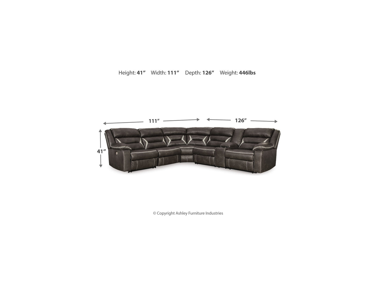 Kincord Midnight 4-Piece Power Reclining Sectional