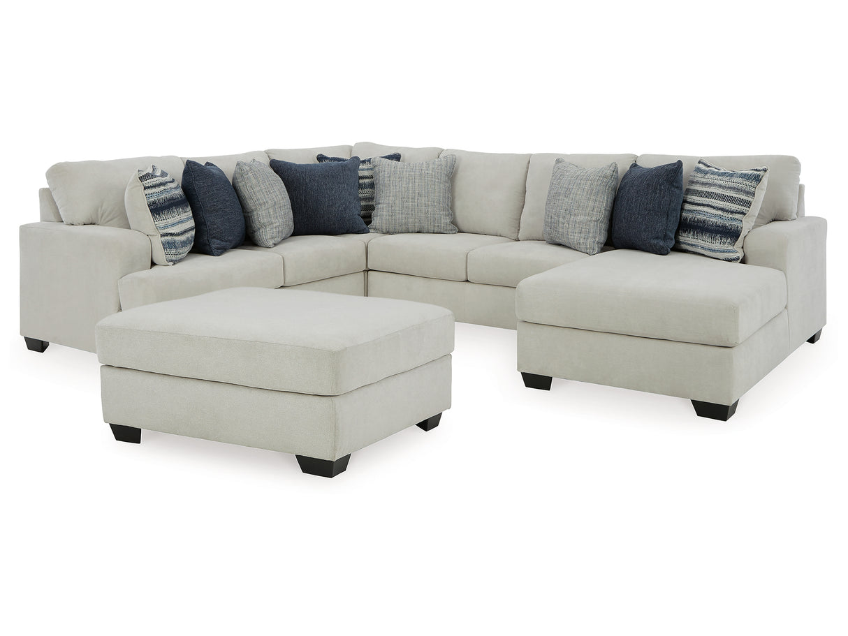 Lowder Stone 4-Piece Right-Arm Facing Sectional With Ottoman