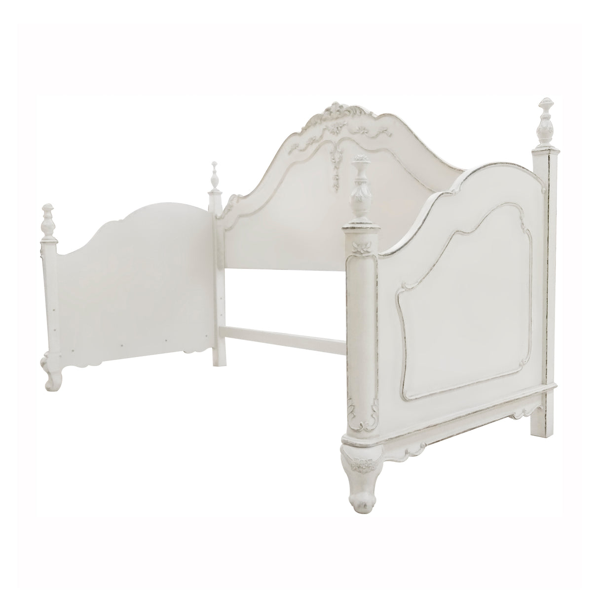 Cinderella Antique White With Gray Rub-Through Daybed