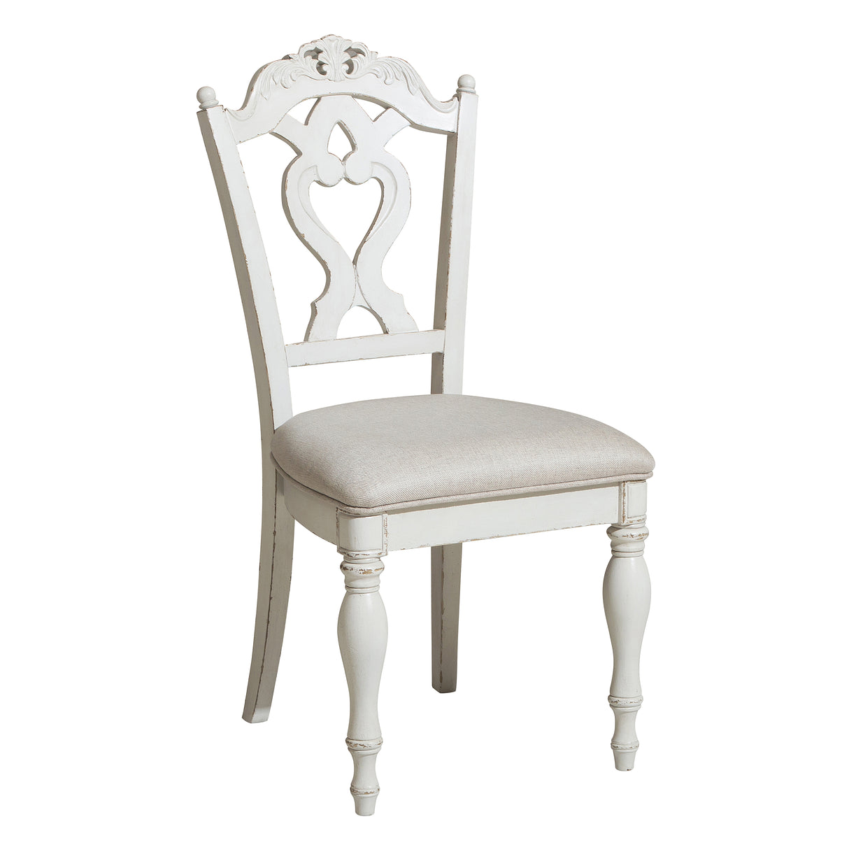 Cinderella Antique White Writing Desk Chair
