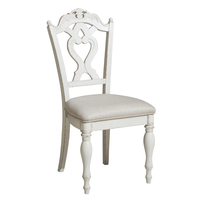 Cinderella Antique White Writing Desk Chair