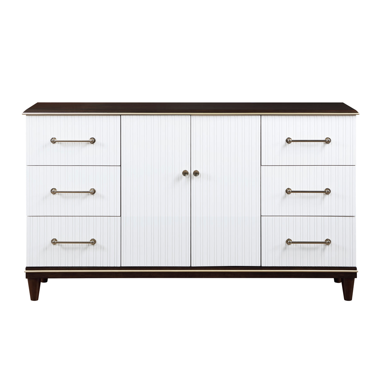 Niles With Gold Trim White And Cherry Dresser