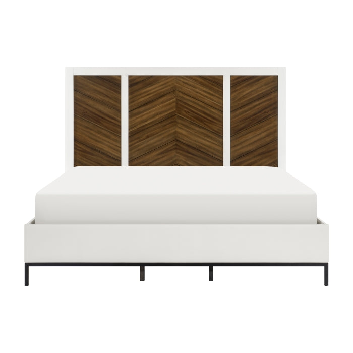 Oslo White And Walnut California King Bed