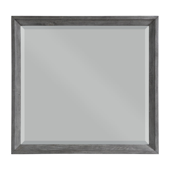 End Wire-Brushed Gray Mirror