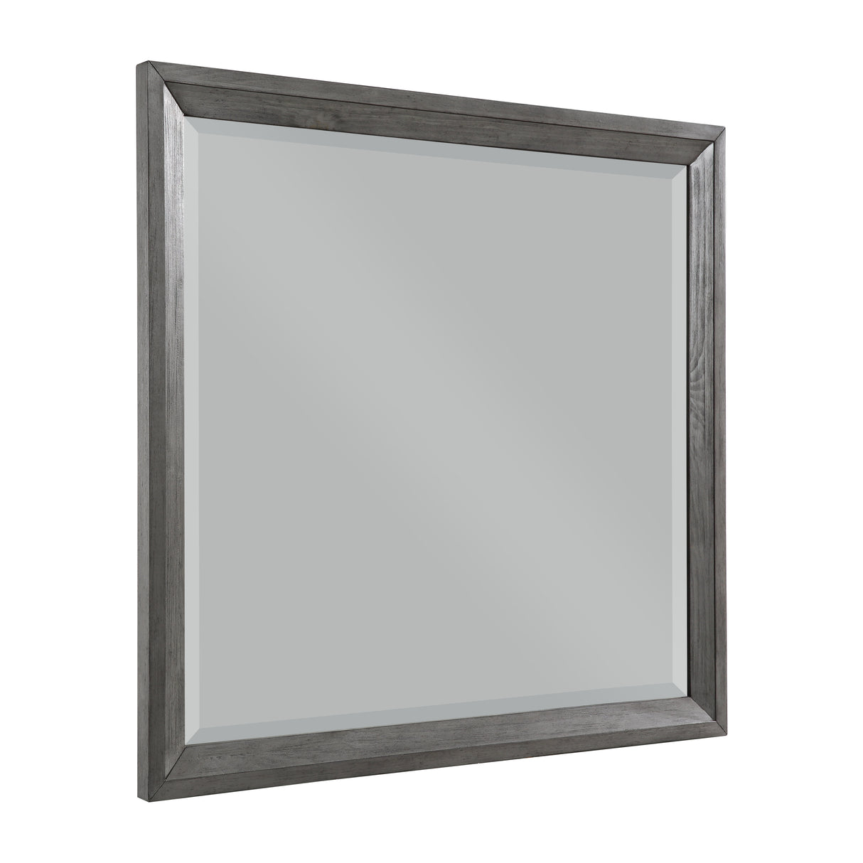 End Wire-Brushed Gray Mirror