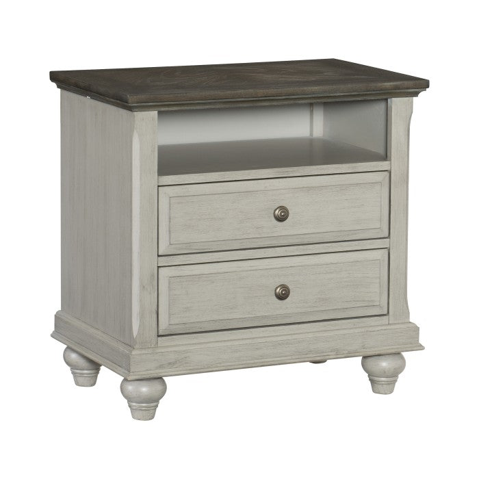 Mossbrook Dark Brown/Light Gray Nightstand