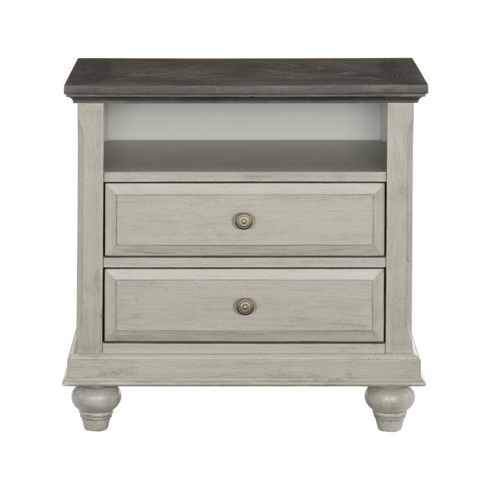 Mossbrook Dark Brown/Light Gray Nightstand