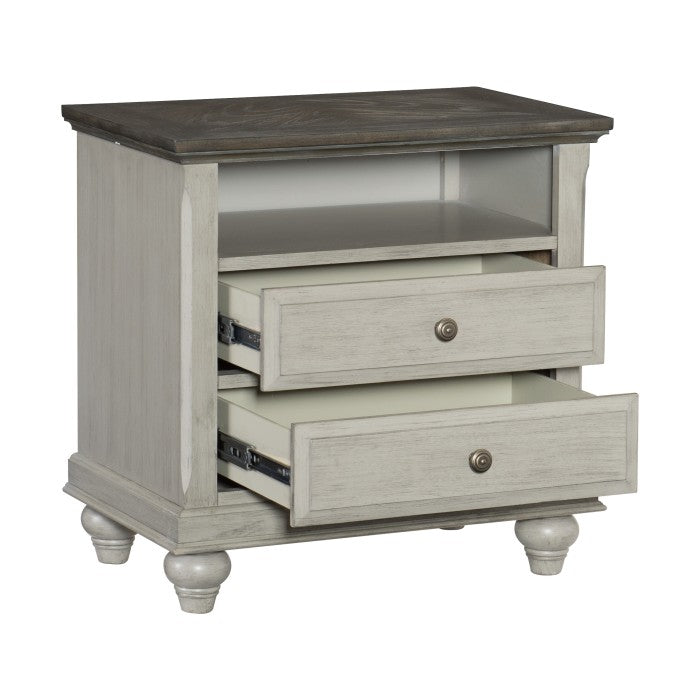 Mossbrook Dark Brown/Light Gray Nightstand
