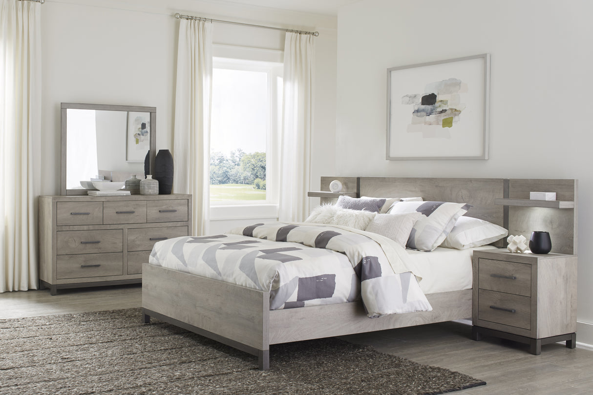 Zephyr Light Gray And Queen Bed