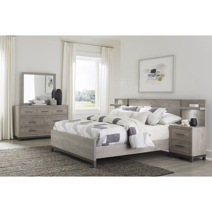 Zephyr Light Gray And 5Pc Set Eastern King Wall Bed (Ekb+2Ns+2Ns-P)