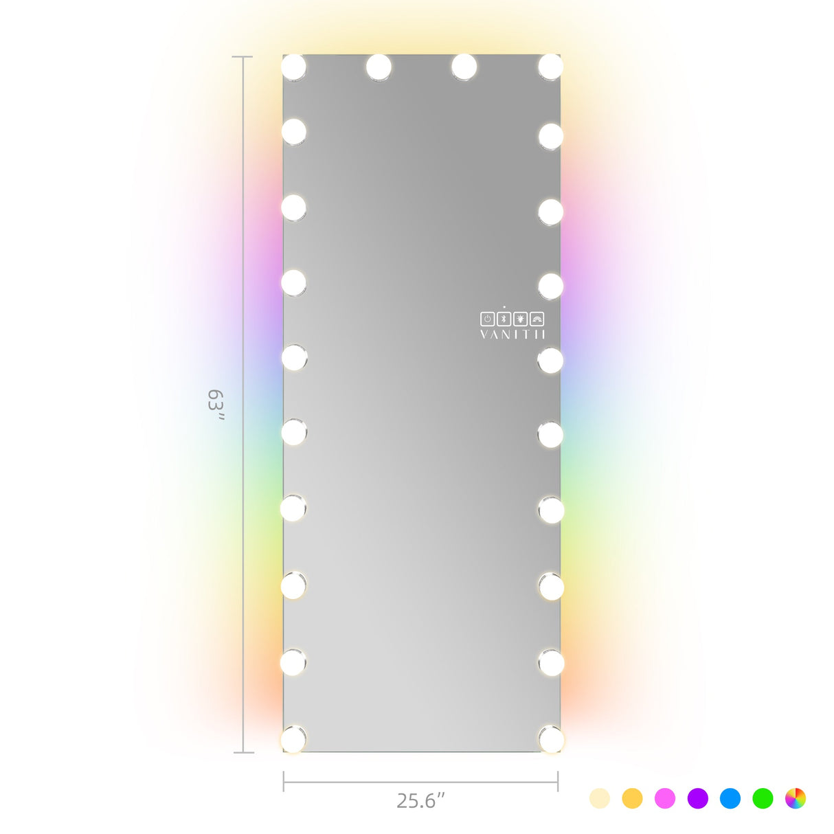 Hollywood Vanity Mirror - Full Length Vanity Mirror with Bluetooth Speaker