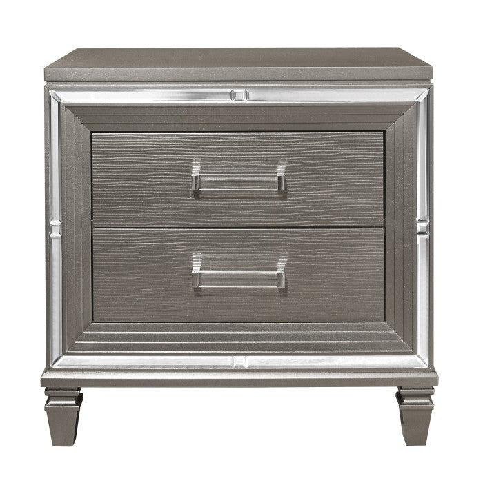 Tamsin Silver/Gray Metallic Nightstand