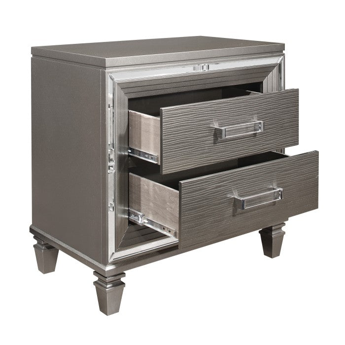 Tamsin Silver/Gray Metallic Nightstand