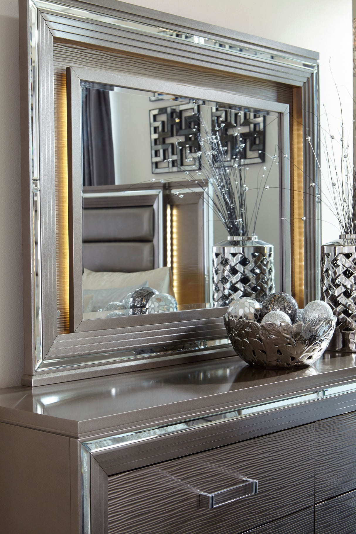 Tamsin Silver/Gray Metallic Mirror (Mirror Only)