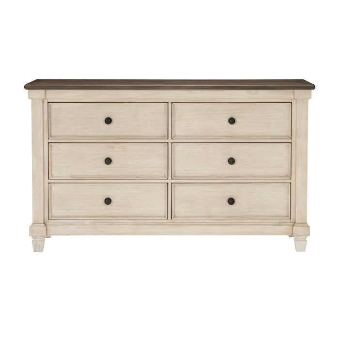 Weaver Antique White And Rosy Brown Dresser