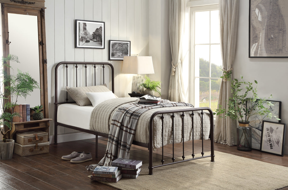 Larkspur Antique Bronze Twin Metal Platform Bed