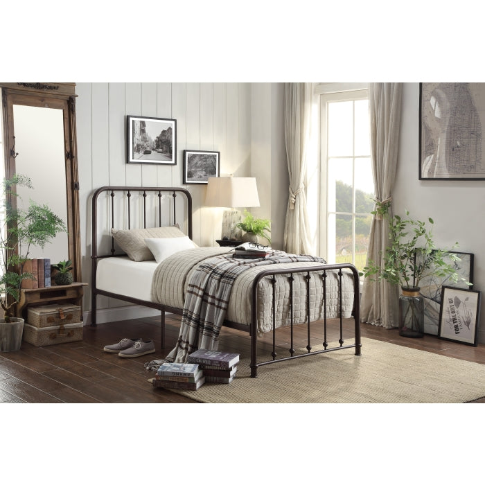 Larkspur Antique Bronze Twin Metal Platform Bed