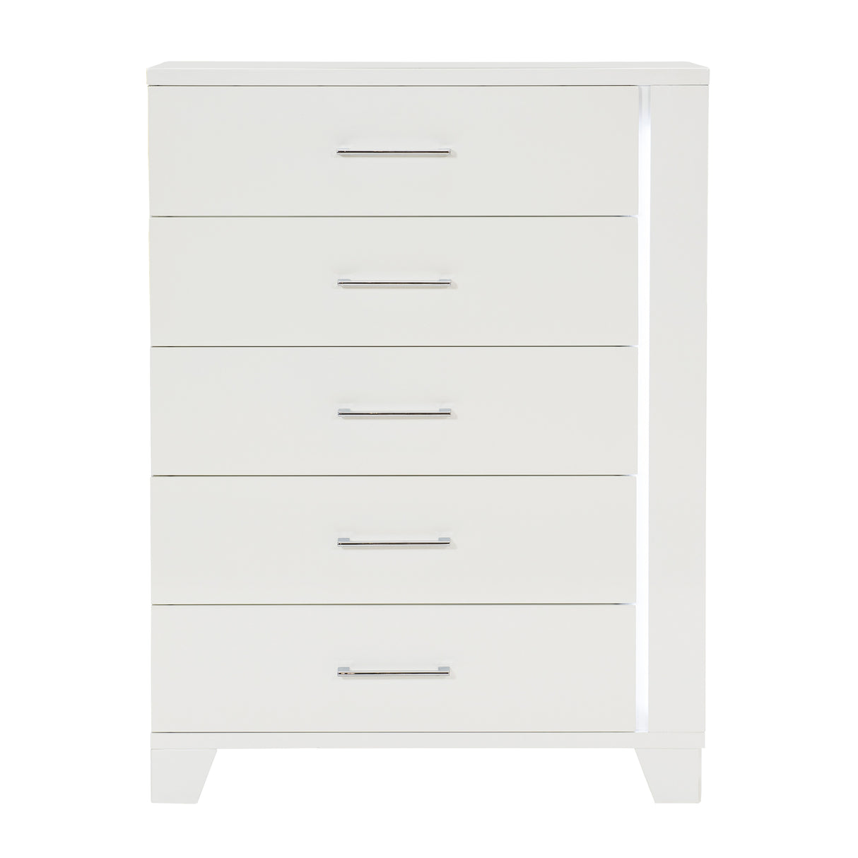 Kerren White High Gloss Chest, LED Lighting