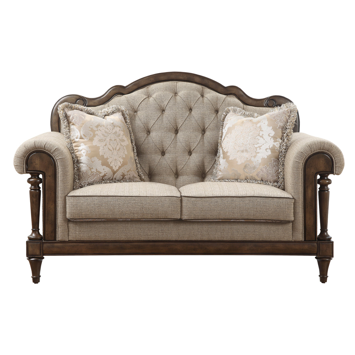 Heath Court Brown Oak Loveseat