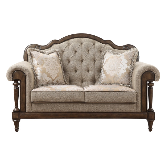 Heath Court Brown Oak Loveseat