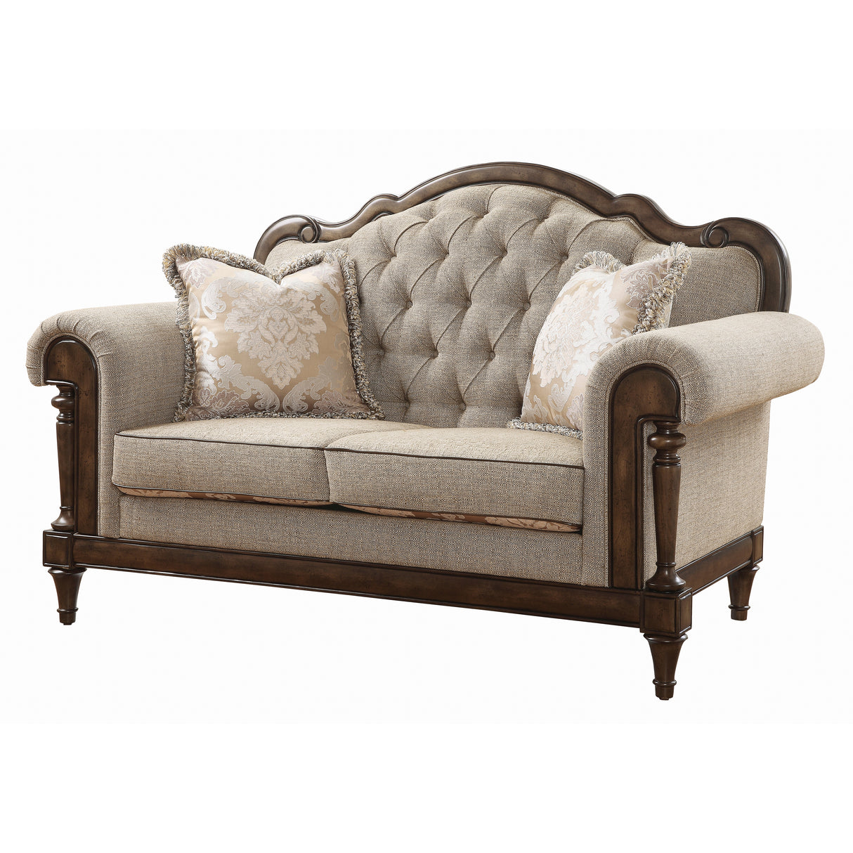 Heath Court Brown Oak Loveseat