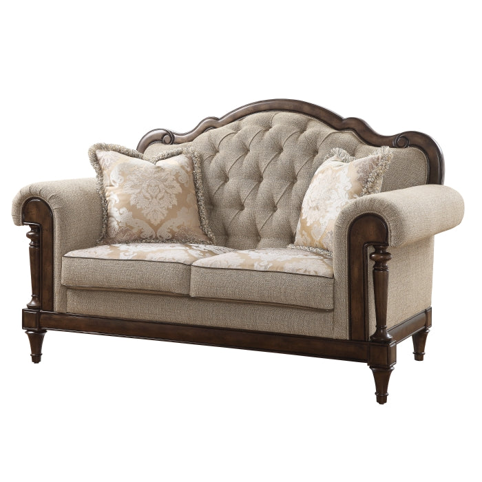 Heath Court Brown Oak Loveseat