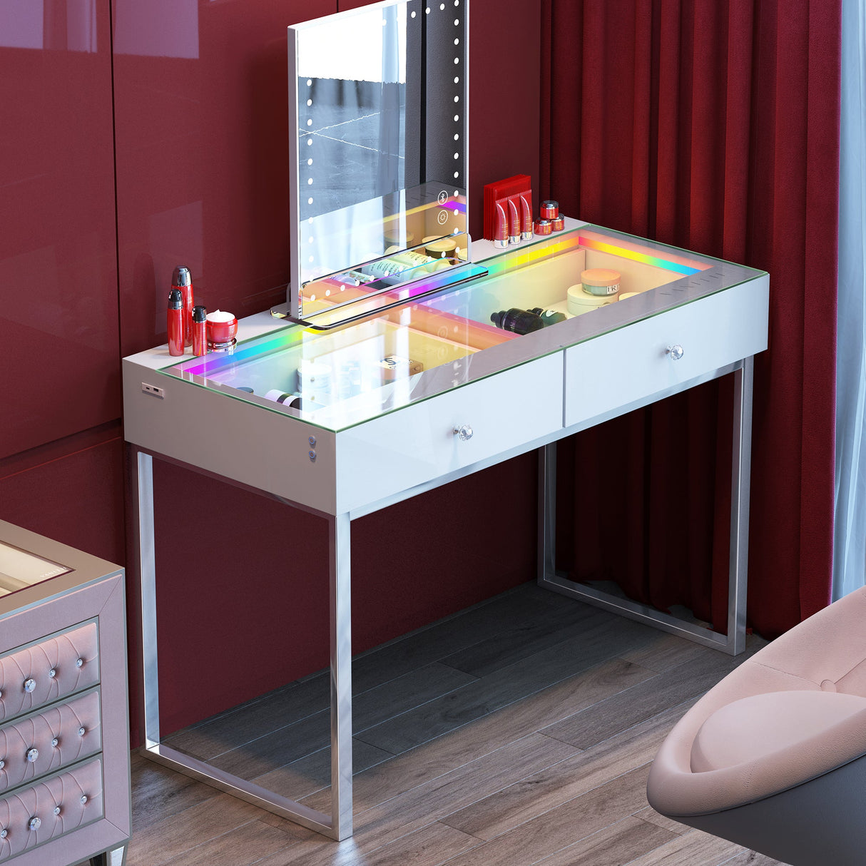 Alice RGB Vanity Desk Pro - 2 Storage Drawers
