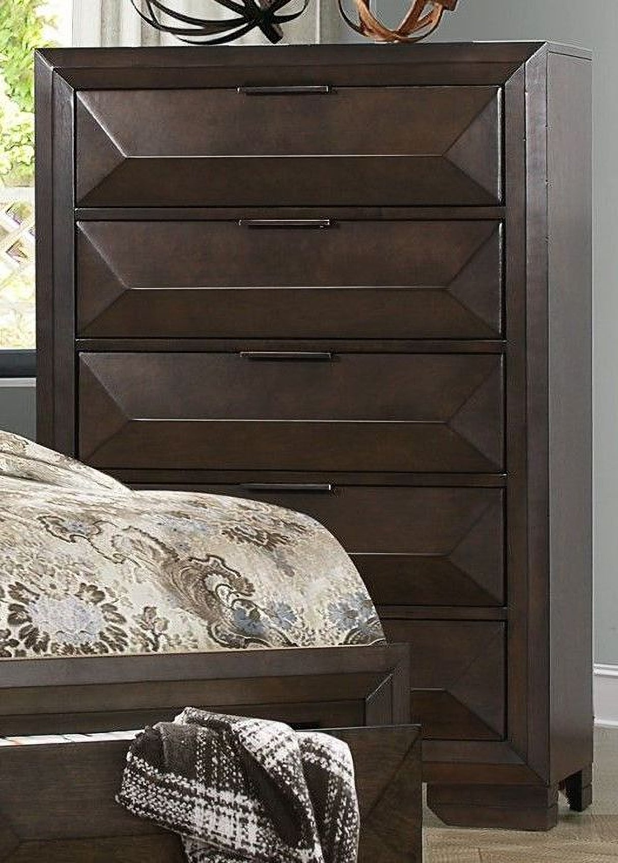 Chesky Warm Espresso Platform Storage Bedroom Set