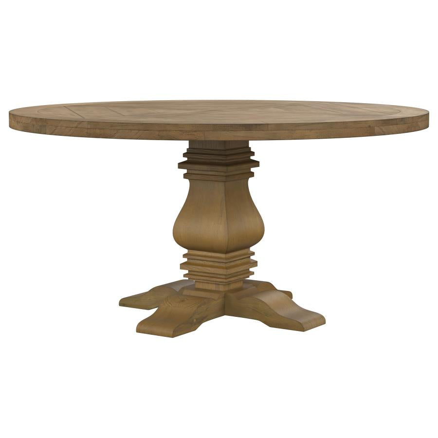 Florence Rustic Honey Round 60-Inch Wood Dining Table