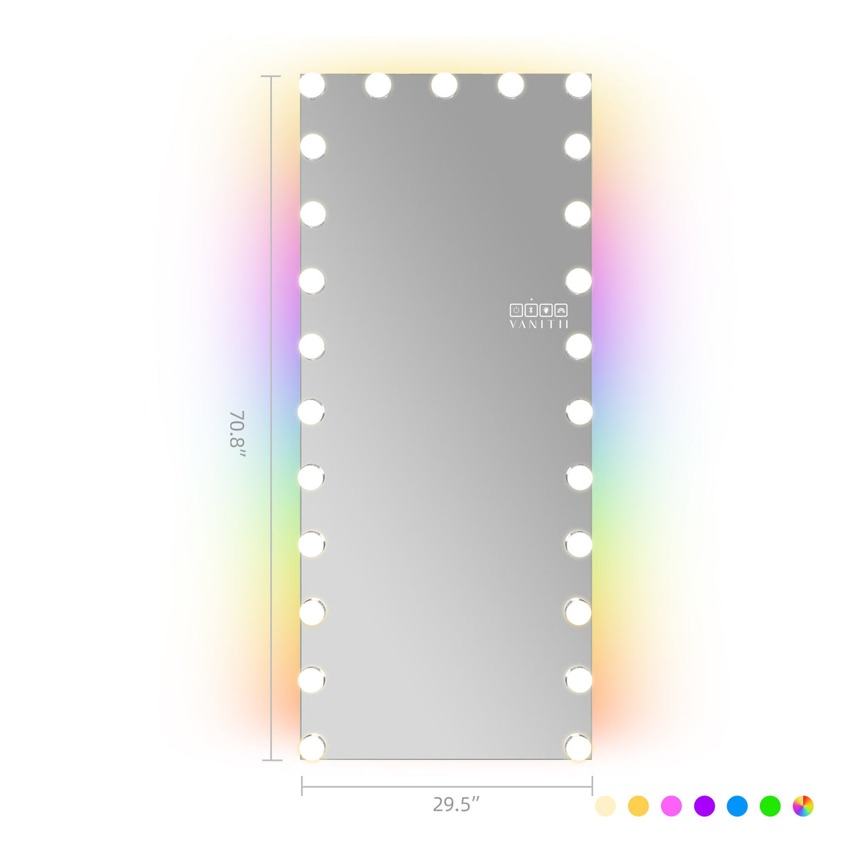 Hollywood Vanity Mirror - Full Length Vanity Mirror with Bluetooth Speaker