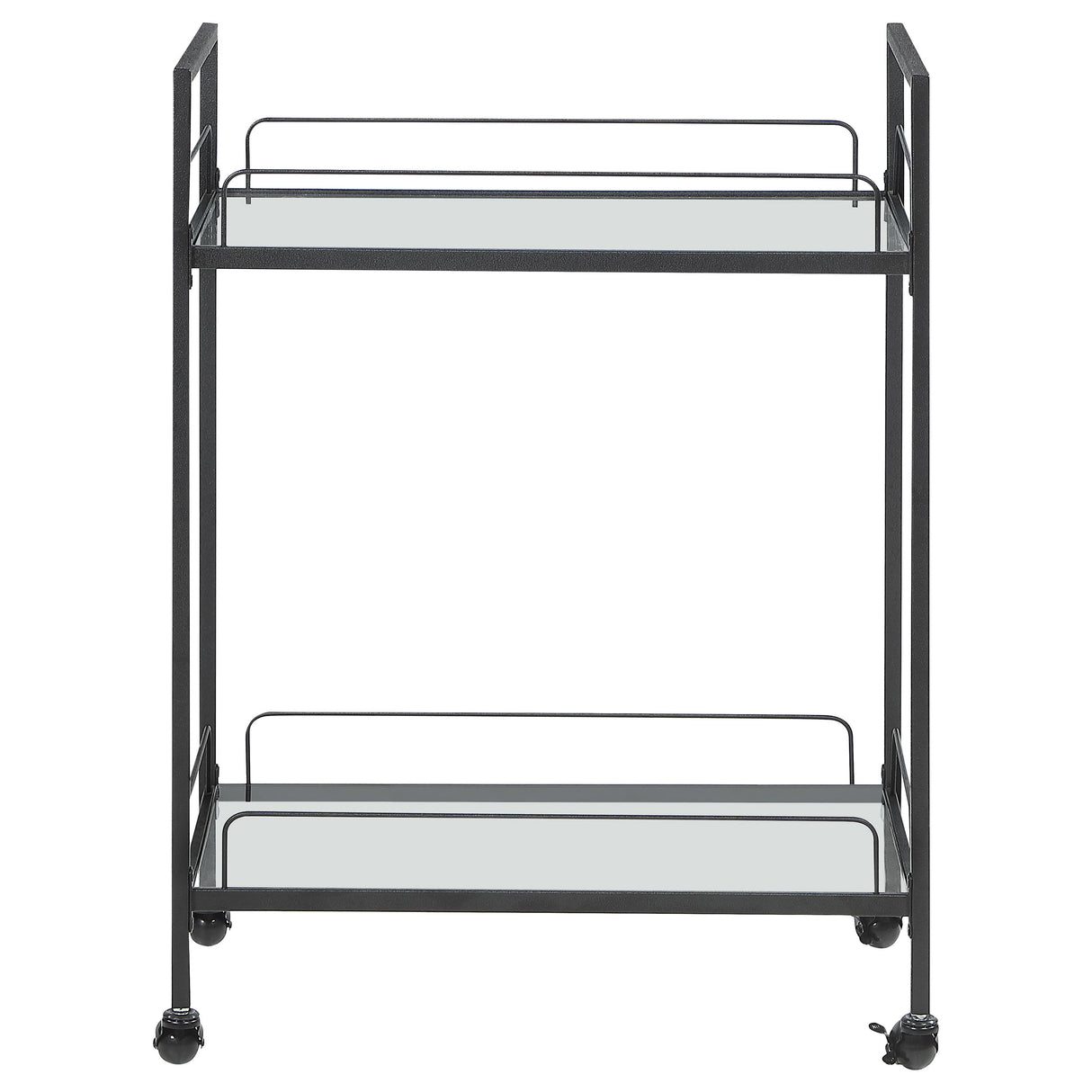 Curltis Serving Cart With Glass Shelves Clear And Black
