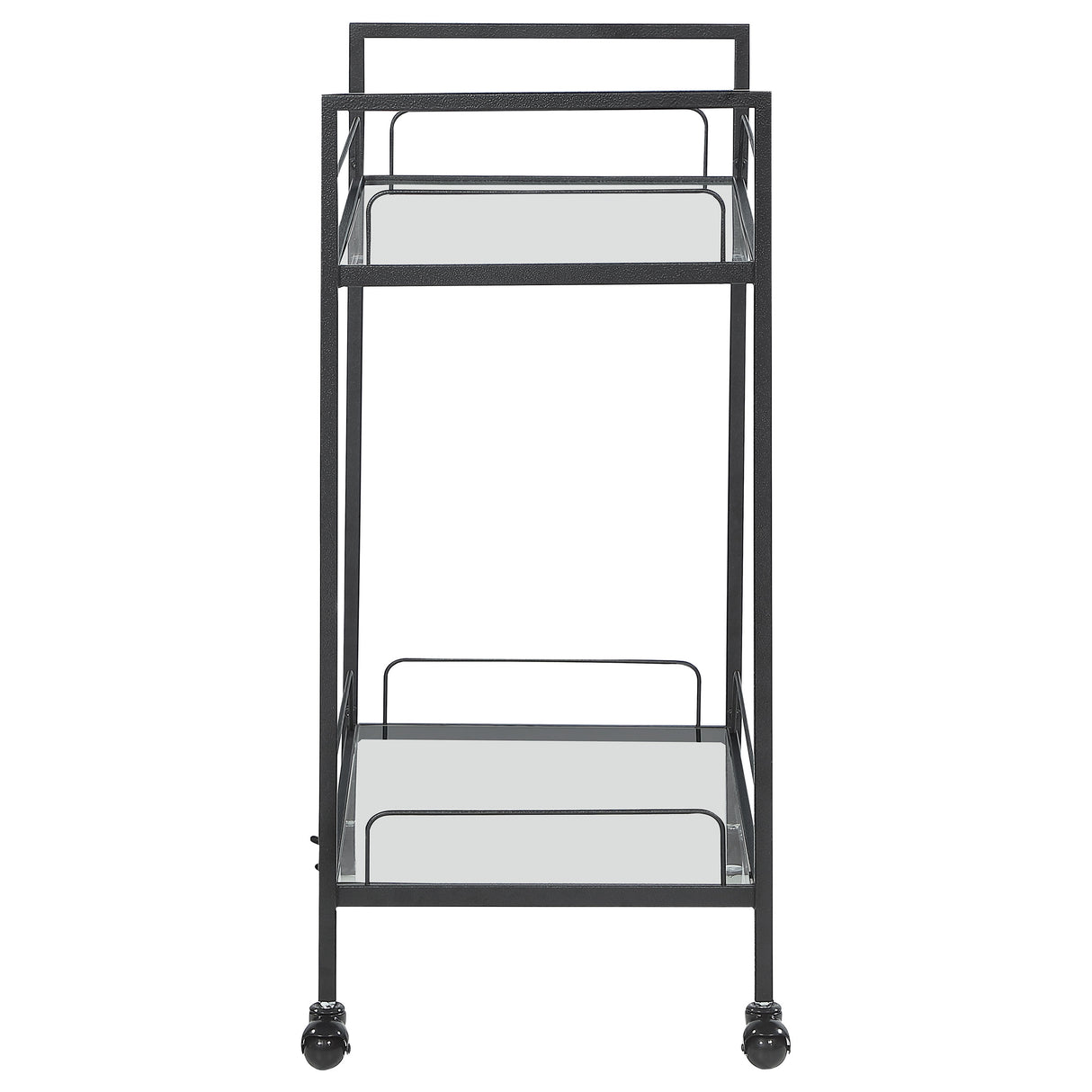 Curltis Serving Cart With Glass Shelves Clear And Black