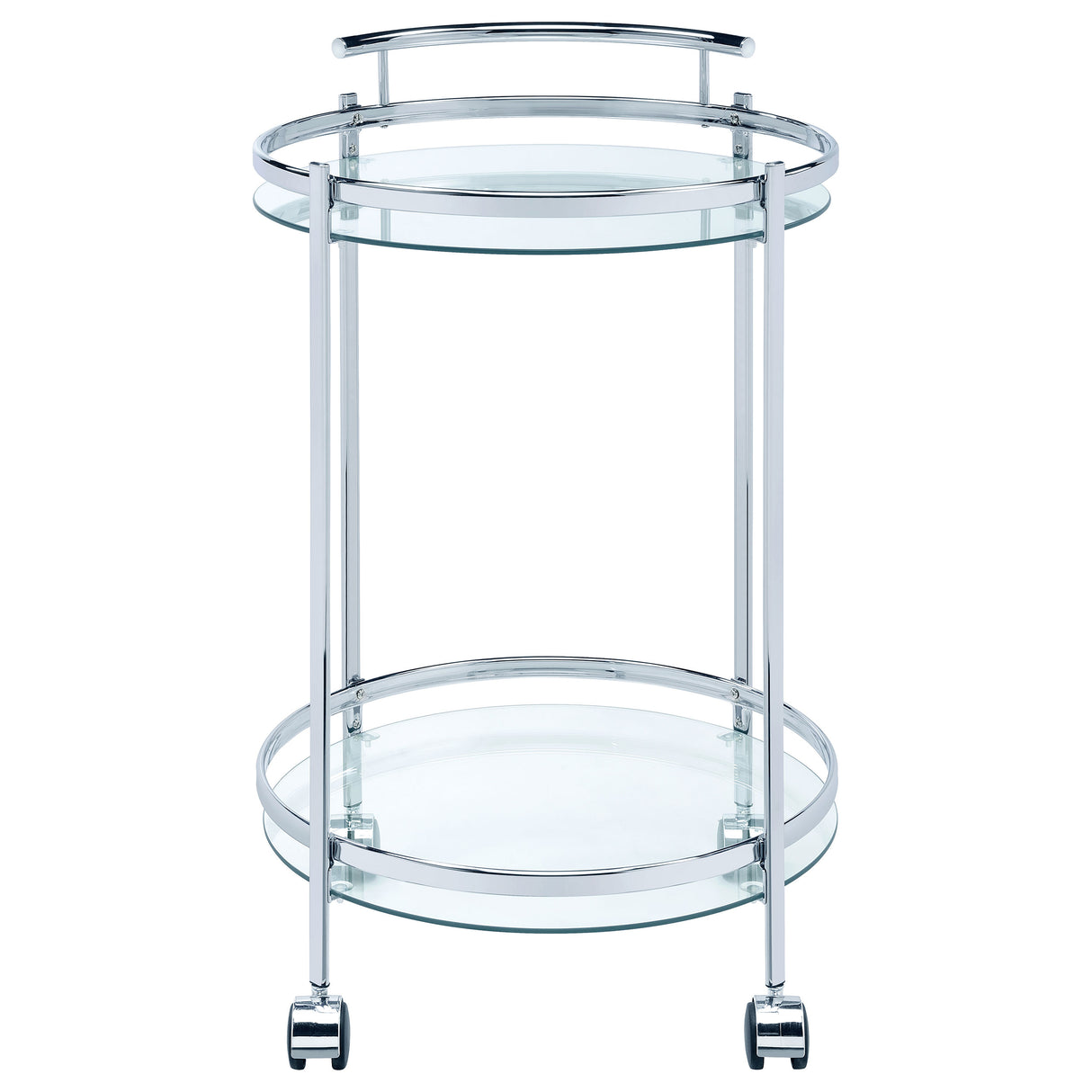 Chrissy Round Glass Bar Cart Chrome
