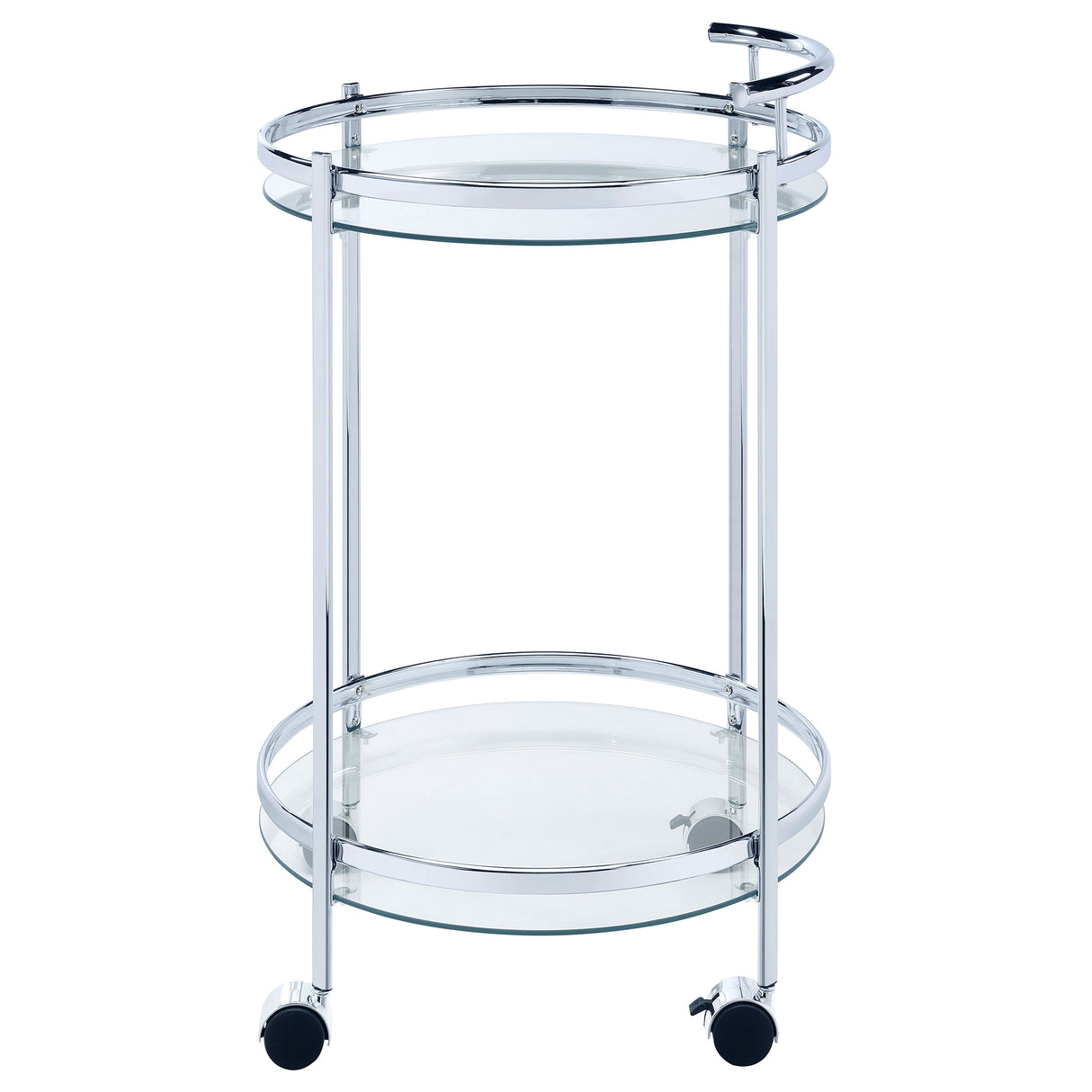 Chrissy Round Glass Bar Cart Chrome