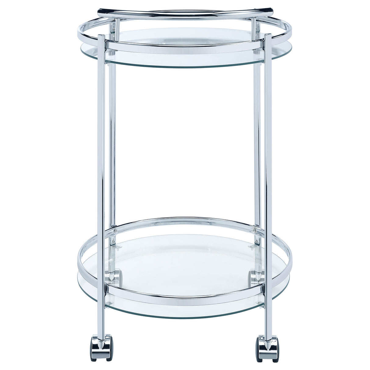Chrissy Round Glass Bar Cart Chrome