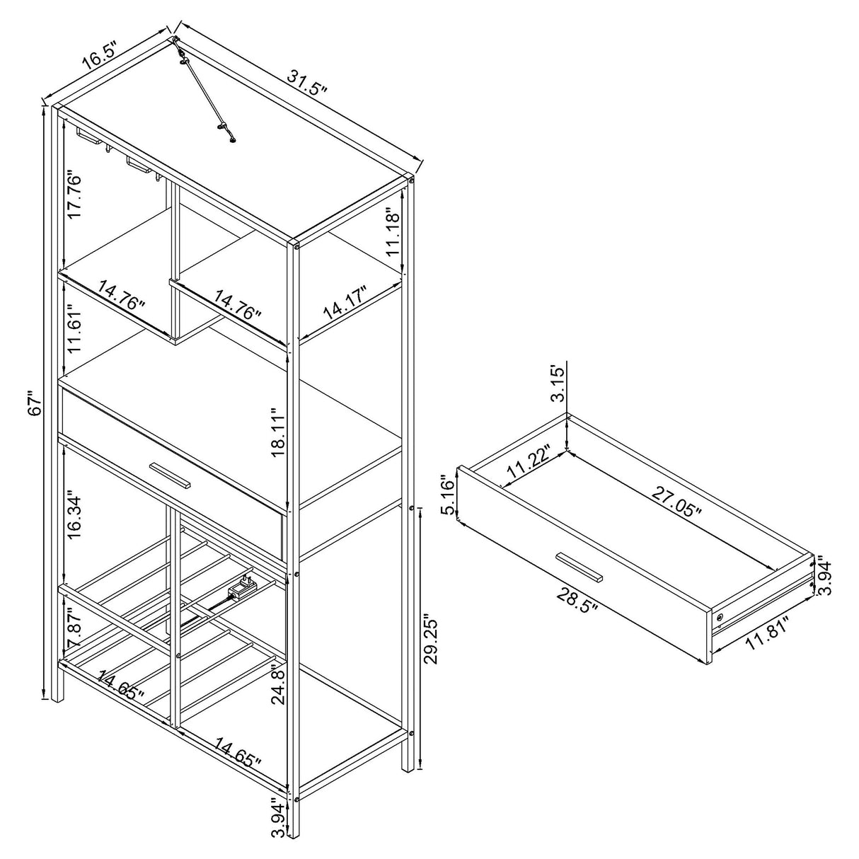 Figueroa 5-shelf Wine Storage Bar Cabinet White High Gloss