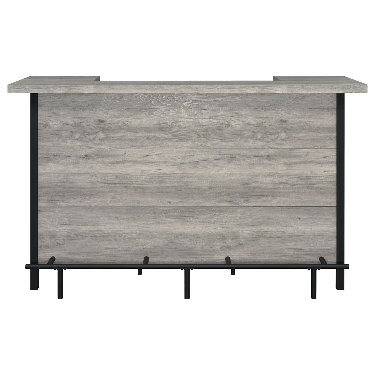 Bellemore Bar Unit With Footrest Grey Driftwood And Black