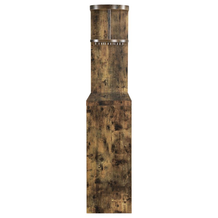 Belvedere 5-Shelf Bar Table Storage Antique Nutmeg