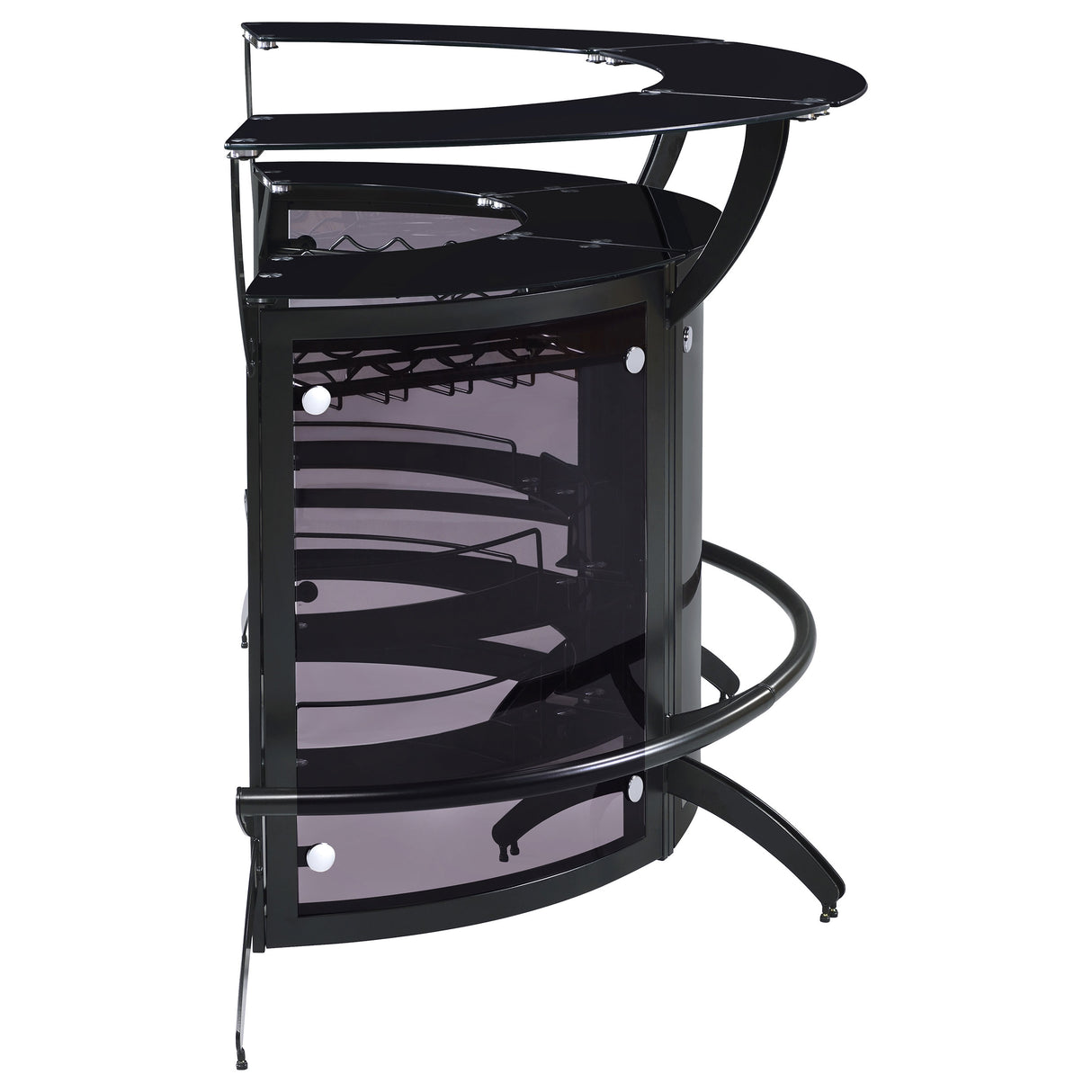 Dallas Black 3-Piece Curved Freestanding Home Bar Cabinet