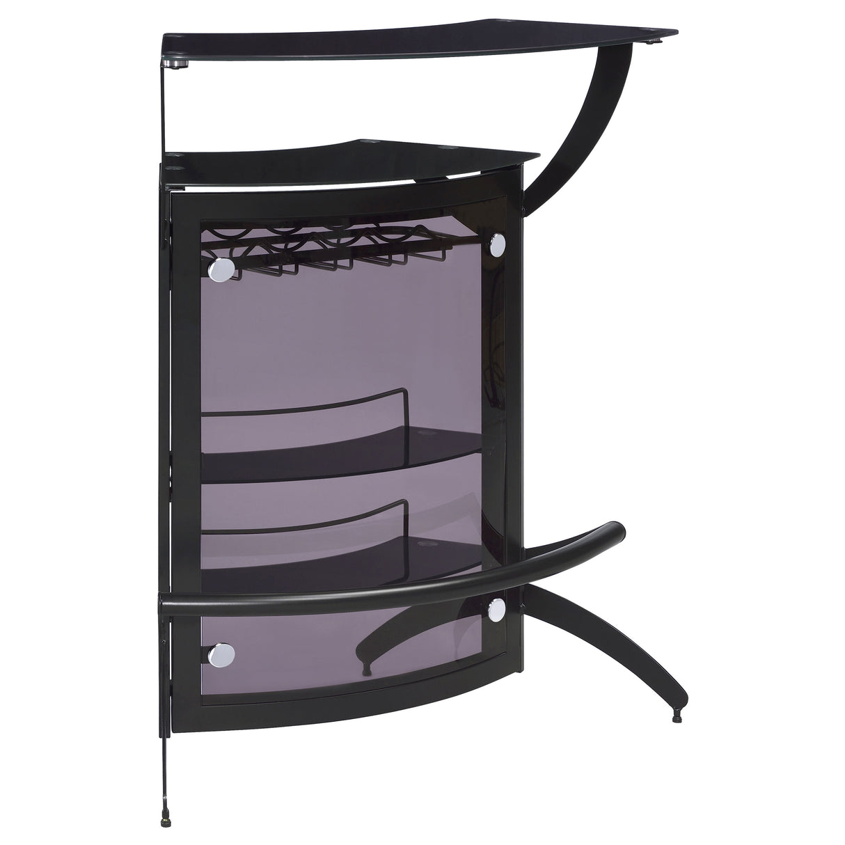 Dallas 3-Bottle Wine Rack Bar Unit Smoked And Black