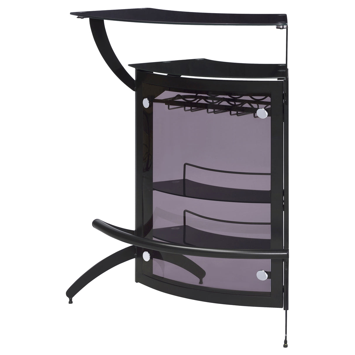 Dallas 3-Bottle Wine Rack Bar Unit Smoked And Black