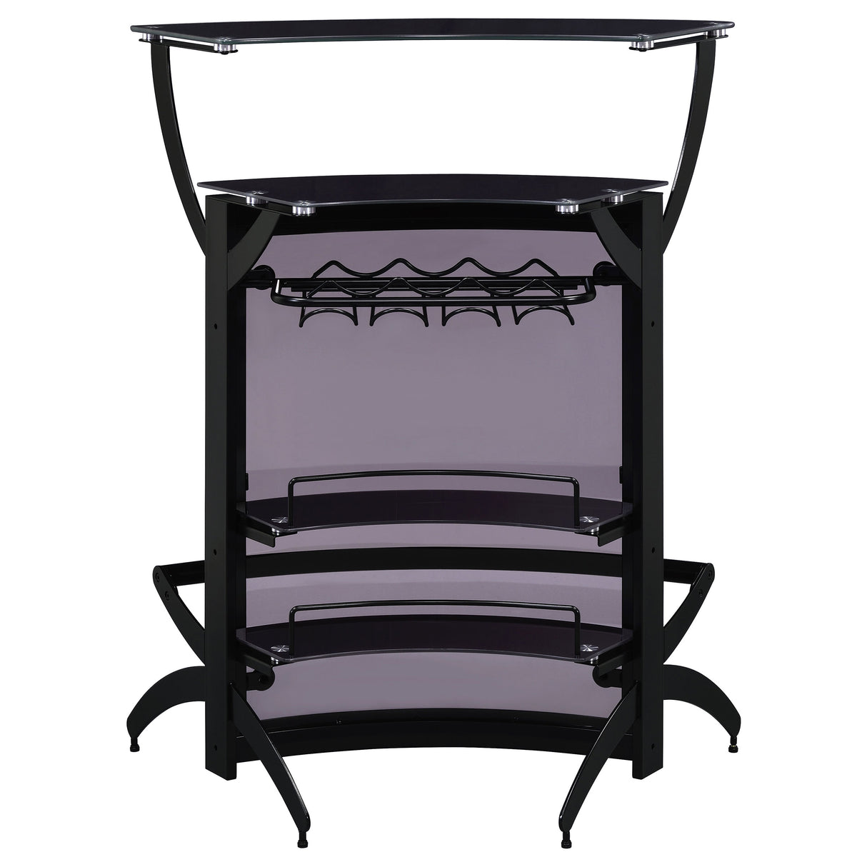 Dallas 3-Bottle Wine Rack Bar Unit Smoked And Black