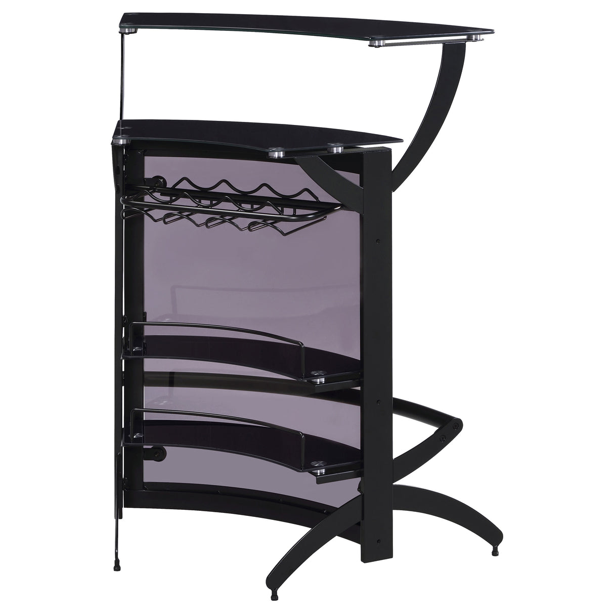 Dallas 3-Bottle Wine Rack Bar Unit Smoked And Black