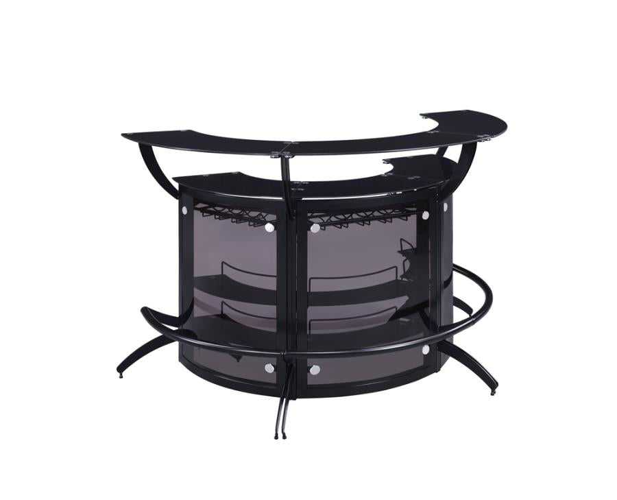 Dallas 3-Bottle Wine Rack Bar Unit Smoked And Black