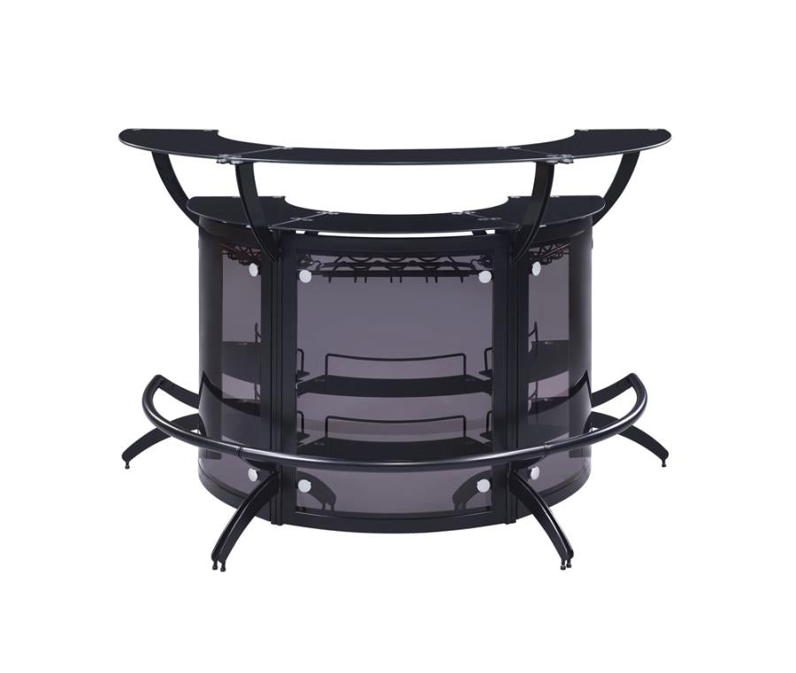 Dallas 3-Bottle Wine Rack Bar Unit Smoked And Black