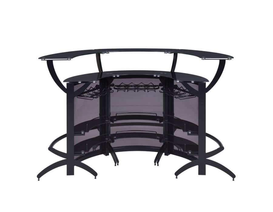Dallas 3-Bottle Wine Rack Bar Unit Smoked And Black