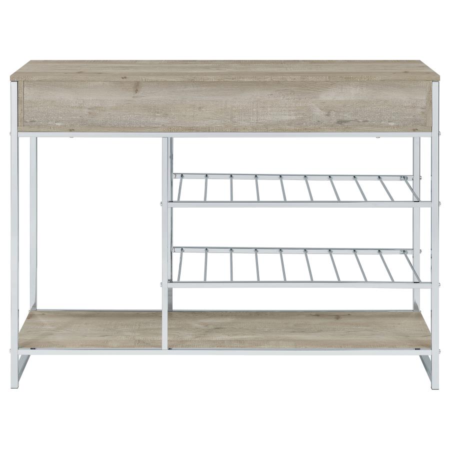 Melrose 2-drawer Home Bar Storage with Wine Rack Grey