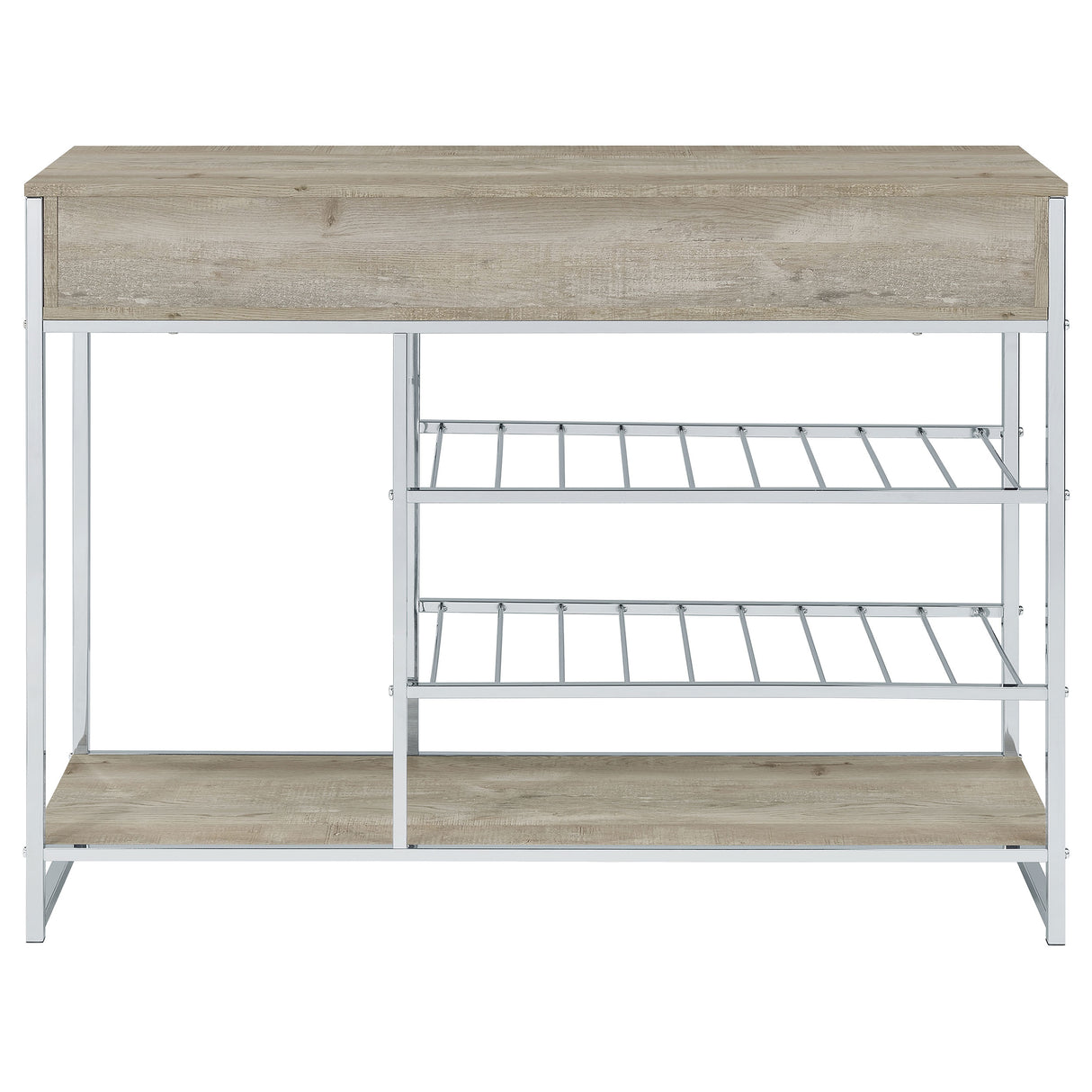 Melrose 2-drawer Home Bar Storage with Wine Rack Grey