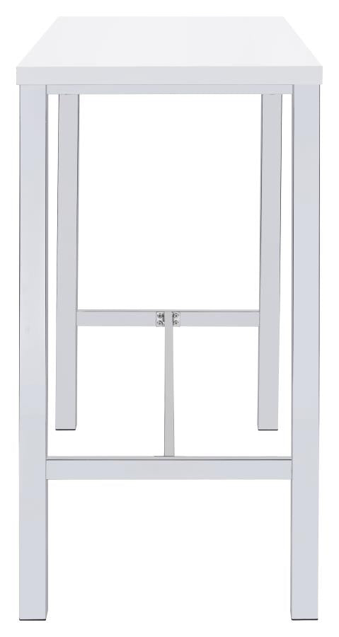 Natividad 5-Piece Bar Set White High Gloss And Chrome